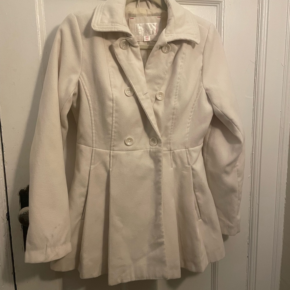 Xhilaration Cream-Colored Double-Breasted Peacoat
